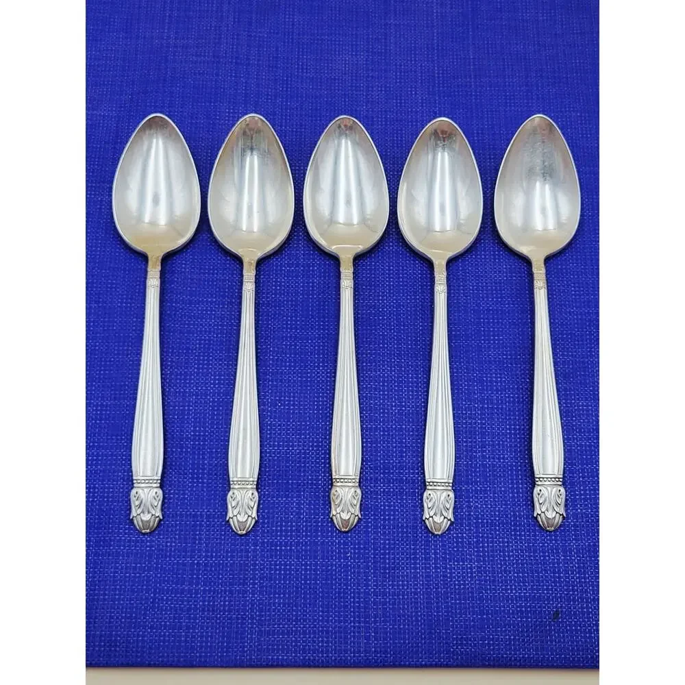 Holmes & Edwards International Silver 1938 Danish Princess Oval Spoon Set of 5